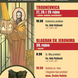 Proslava župnog blagdana u Župi sv. Jeronima u Zagrebu-Maksimir